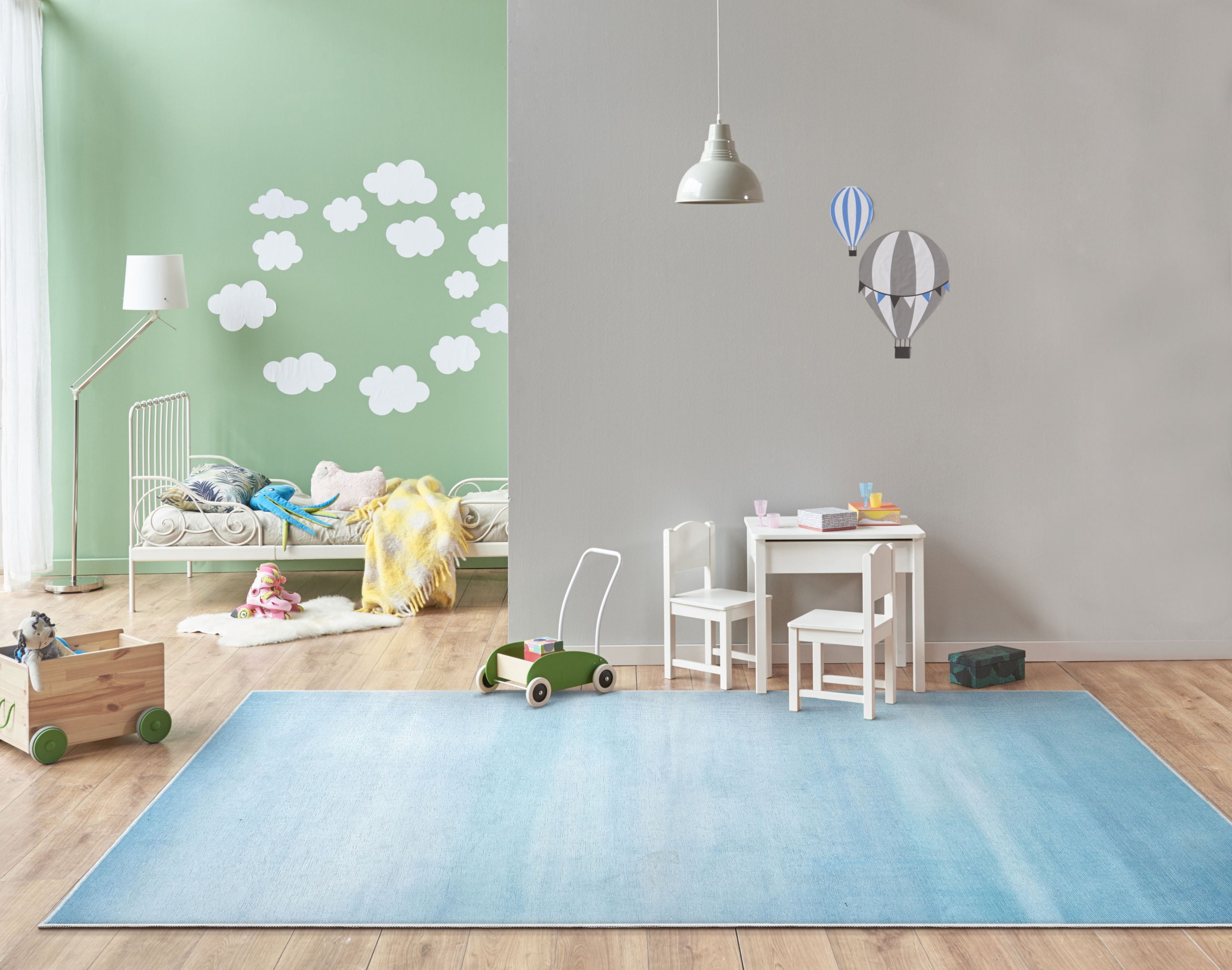 Well Woven Kids Rugs Nightfall Modern Blue Printed Distressed Machine Washable 6' x 9' Area Rug