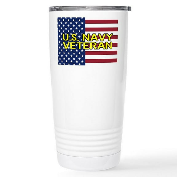 CafePress - U.S. Navy: Veteran (Ame Stainless Steel Travel Mug - Insulated Stainless Steel Travel Tumbler 20 oz.