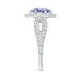 thumbnail image 3 of ANGARA Natural 1.45 ct Tanzanite Split Shank Ring with Diamond Hexagon Halo in 14K White Gold for Women (Size-7mm) | December Birthstone, Anniversary, Jewelry Gift for Women | Natural Tanzanite Ring, 3 of 10