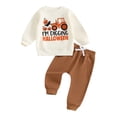 thumbnail image 4 of Kids Two-Piece Outfit Skeleton Print Long Sleeve Round Neck Sweatshirt Pants Little Boy Outfits Kids Clothes Size 6-7T, 4 of 4