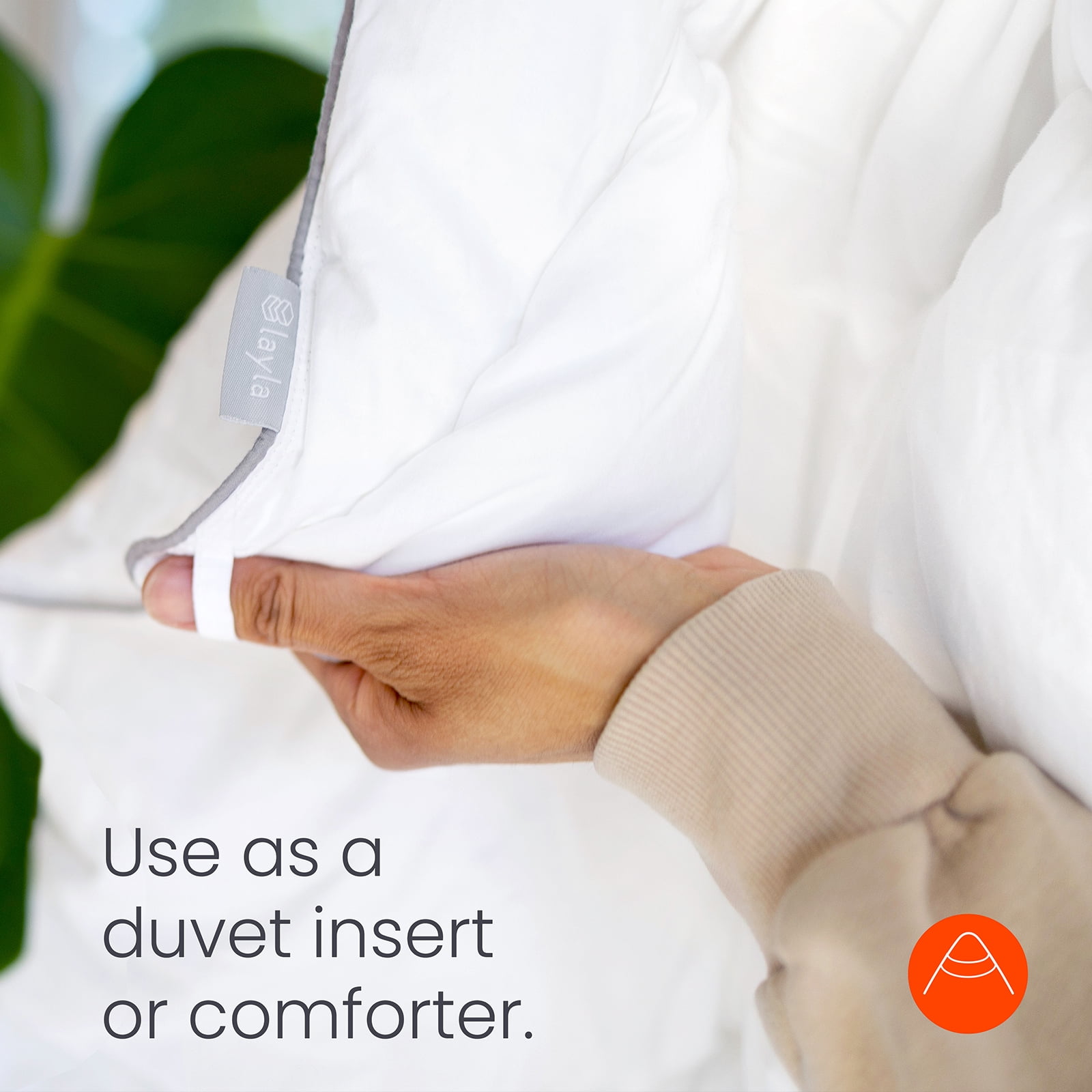 Layla Down Alternative Comforter | All Season Duvet | Premium Luxury Cotton Hexagon Pattern (White, Full/Queen)