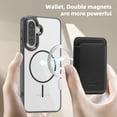 thumbnail image 4 of For Samsung Galaxy S25 Magnetic Clear Wallet Phone Case,Magnetic Detachable Card Holder,Compatible with Mag-Safe,Military-Grade Protection,Shockproof Transparent Thin Fit Phone Case,Black, 4 of 8