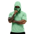 thumbnail image 4 of ZVNAΖH Men's Sun Protection Hooded T-Shirt, Short Sleeve Athletic Top with Face Mask for Workout & Outdoor, S-3XL, 4 of 7