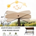 thumbnail image 2 of NOBLEMOOD Outdoor Patio Swing with Adjustable Canopy, Cup Holders, Waterproof Textilene Swing Chair for Backyard Garden Patio, 2 of 8