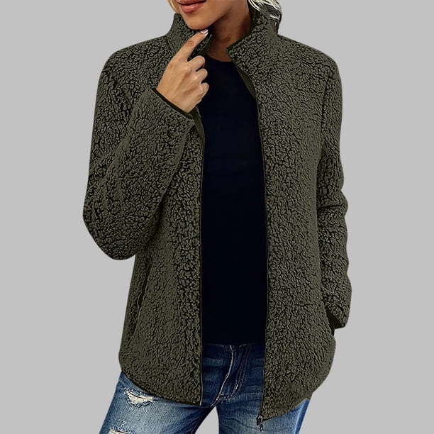 Puntoco mujer abrigo mujer moda manga larga cómodo tops sueltos bolsillo abrigo largo blusa Navidad liquidación Puntoco Puntoco-2945