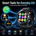 thumbnail image 6 of Cillso Military Smart Watch for Men, Bluetooth Calling Smartwatch with 1.52" HD Round Display, Fitness Tracker Watch with 100+ Sports Modes, Daily Activity & Sleep Tracking for Android iOS, 6 of 7