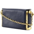 thumbnail image 2 of Pre-Owned Valentino Garavani Studs Chain Shoulder Bag, Lambskin, Navy, Magnetic Closure, Women's, 2 of 14