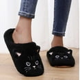 thumbnail image 6 of Women'S Slipper Cat Indoor Outdoor House Slipper Fuzzy Fluffy House Shoes Slip On Comfort Footwear Funny Flat Slides Black US: 8, 6 of 9