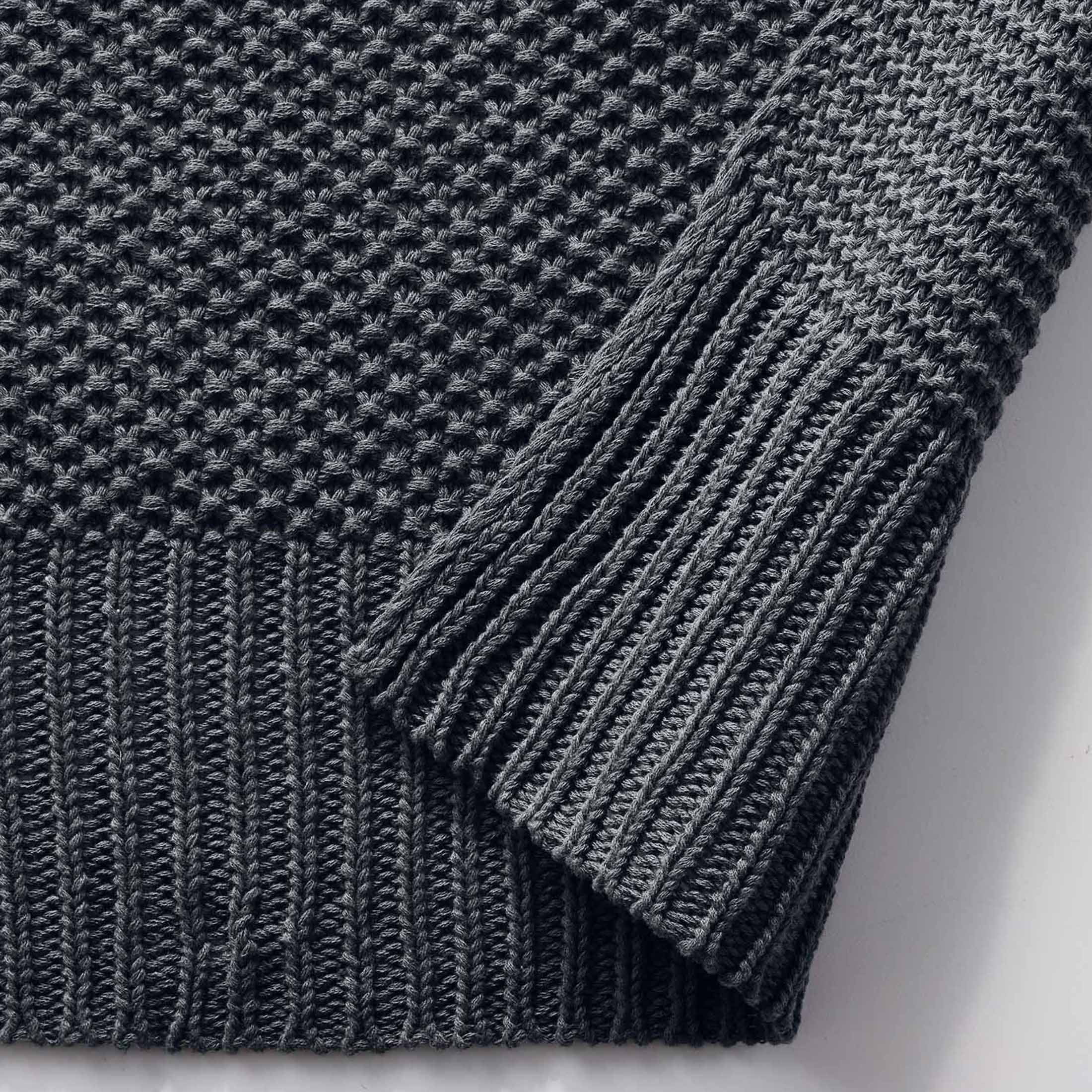 Better Homes and Gardens, Chunky Knit Charcoal Throw, Cotton-Blend, 50"x60", 2.3 lb, All Ages