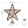 thumbnail image 4 of Decoración para árbol de Navidad LAWOHO con forma de estrella rústica de ratán con luces, 4 of 6