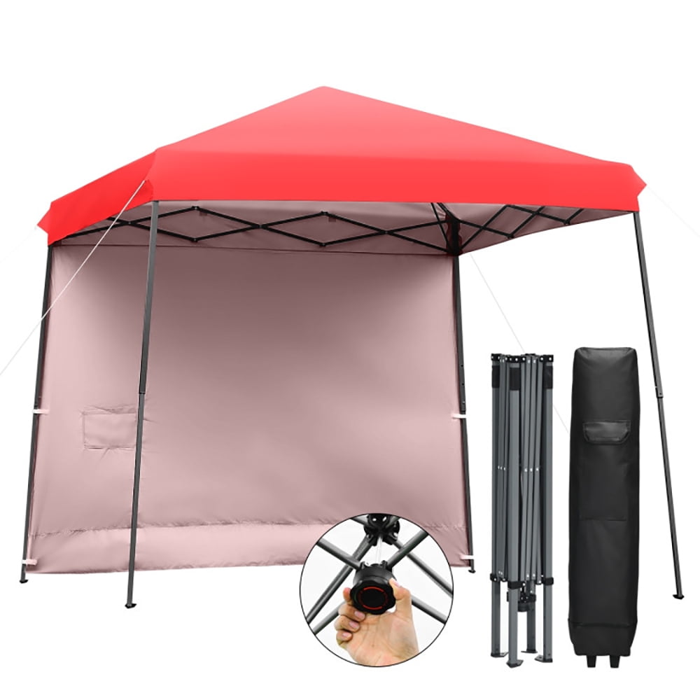 Aimee Lii 10 x 10 Feet Pop Up Tent Slant Leg Canopy with Detachable Side Wall, Backyard Canopy Gazebo, Red