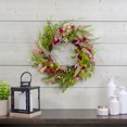 thumbnail image 2 of Northlight Spring Floral Foliage and Berry Twig Wreath, Pink 21", 2 of 5
