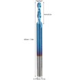 thumbnail image 4 of Tungsten Steel CNC Router Bit, Wear-resistant Spiral Ball Milling Cutter, Blue Coated Milling Cutter, Cutting Milling For Engraving Drilling, 4 of 8