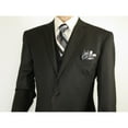 thumbnail image 5 of Mens Three Piece Suit Vested VITALI Soft Fabric With Sheen M3090 Black, 5 of 14