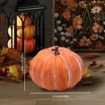 thumbnail image 2 of Clearance Under $10 | Large Realistic Artificial Pumpkin with Frosted Details for Fall Halloween Decor Orange, 2 of 4