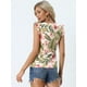 thumbnail image 4 of Camiseta Sin Mangas Con Cuello Cuadrado Y Volantes Estampado Tropical Para Mujer Blanco rosa S, 4 of 5