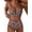 Brown Leopard, variant on Women'S O Ring Bikini Sets 2 Pieces Floral Print Swimsuits High Waisted Bathing Suits XL
