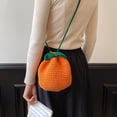 thumbnail image 5 of Vjnyvs Handwoven Crochet Crossbody Bag Versatile Orange Shoulder Bag Mini Knitting Handbag Kawaii Fruit Tote Bag, 5 of 7