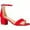 Red Patent, variant on Women Buckle Decor Chunky Heeled Sandals Elegant Summer Ankle Strap Sandals Chunky Heeled Ankle Strap Sandals Low Heeled Sandal