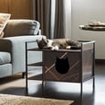 thumbnail image 2 of Demi Bonn 30" Hidden Cat Litter Box Enclosed Furniture, Indoor Wood Cat House with Iron Sturdy Structure, Black, 2 of 7