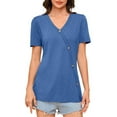 thumbnail image 6 of ZyeKqe Summer Tops for Women Casual Short Sleeve Shirts V Neck Blouses Loose Fitted T Shirts, 6 of 9