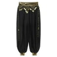 thumbnail image 5 of Ocealan Women Tribal Belly Dance Pants Chiffon Loose Harem Pants Bollywood Indian Lantern Pants Black One Size, 5 of 8