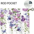 thumbnail image 4 of Purple Butterfly Window Curtains 52W X 18L Inches Valance Rod Pocket Spring Floral Lavender Curtains Lilac Summer Leaves Plant Girly Window Drapes Treatment Living Room Bedroom Home Decor, 4 of 5