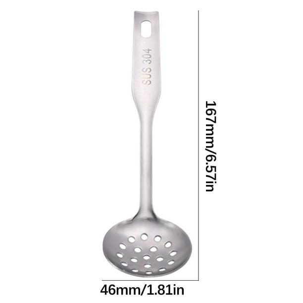 Pisexur Batería de cocina Mini juego de cocina de acero inoxidable 304: cucharón pulido, cuchara ranurada y espátula para la cocina del hogar