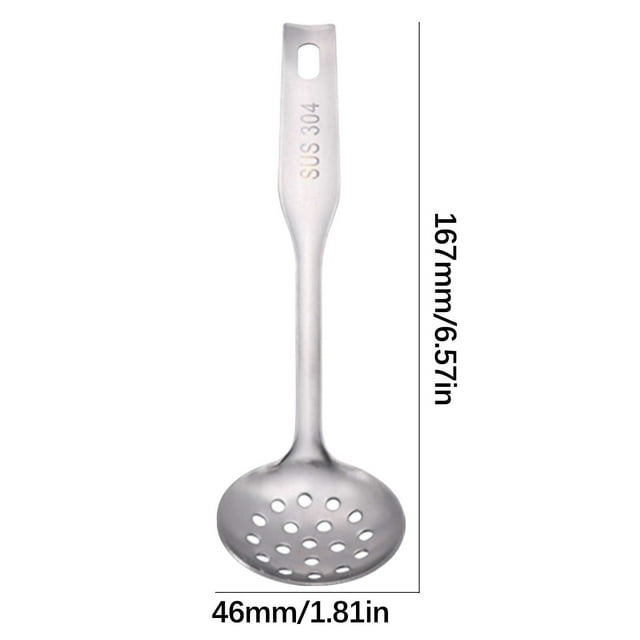 Mini Ensemble de Cuisson en Acier Inoxydable 304 - Louche Polie et Cuillère et Spatule Ajourées