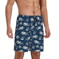 thumbnail image 2 of Uemuo Sea octopus Pattern Men's Short Pajama Pants – Soft & Breathable Lounge Shorts, Elastic Waistband with Pockets, Lightweight Sleepwear for All-Season Comfort-XX-Large, 2 of 6