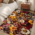 thumbnail image 5 of Retro Spring Flowers Area&nbsp;Rug 3x5ft Pastoral Floral Non-Slip&nbsp;Washable Square&nbsp;Rugs Soft Felt Indoor Floor Mat for Bedroom Kitchen Living Room Bathroom, 5 of 9