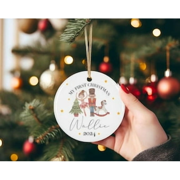 My First Christmas Ornament 2025 Personalised Baby's First Christmas Bauble - First Christmas Ornament 3" Ceramic Keepsake