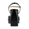 thumbnail image 4 of Journee Womens Ziarre Patent Vegan Leather Ankle Strap Platform Dress Sandals, 4 of 10