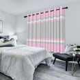thumbnail image 3 of Nanqianyi Pink Grey Stripe Blackout Curtains for Bedroom, 42" x 96" Length Grommet Top Thermal Insulation Drapes, 2 Panels, 3 of 9