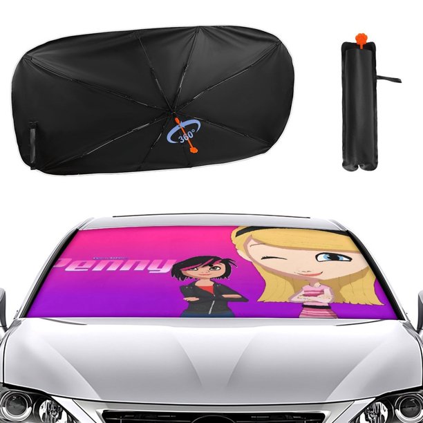 Penny Sombrilla Solar para Auto - Protector de Parabrisas Plegable | Cortina Solar Delantero | Bloqueo UV y Aislamiento de Calor 133x73cm