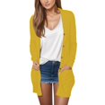 thumbnail image 3 of Cardigan Sweaters for Women Lightweight Open Front Summer Fall Outwear Knit Sweaters with Pocket Thin Cover Ups Long Sleeve Solid Color Womens Sweaters Yellow XL, 3 of 8