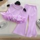 thumbnail image 5 of Dos Piezas de Conjunto de Pantalones Cortos para Niñas sin Mangas Empalme Camiseta con Pantalones de Estiramiento, Traje de Moda de Moda para Niños Pequeños Uso Diario de Verano, 5 of 6