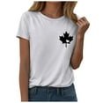 thumbnail image 1 of WEIYLL T-Shirts Femmes Imprimé Feuille d'Érable Canada Déclaration Fière Tee Blanc Tailles L, 1 of 1