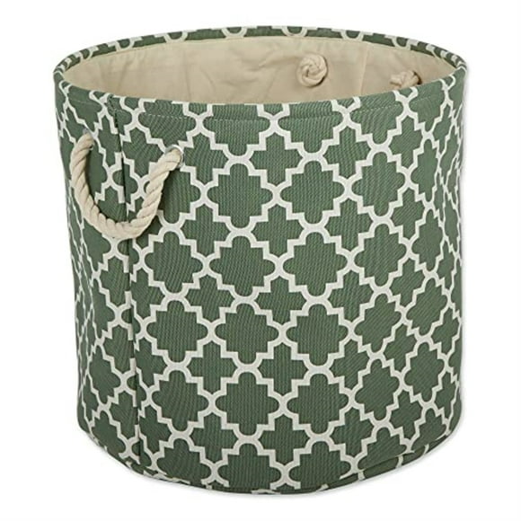 Design Imports CAMZ14064 DII Polyester Bin Lattice Artichoke Green Round Large