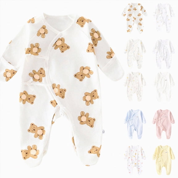 CAUYDY Baby Pajamas Bodysuit Newborn Long Sleeve Romper Sleepers Preemie Infant Clothes Boys Girls Jumpsuit Spring Summer Fall Winter Sizes 3-6 Months,Light Purple
