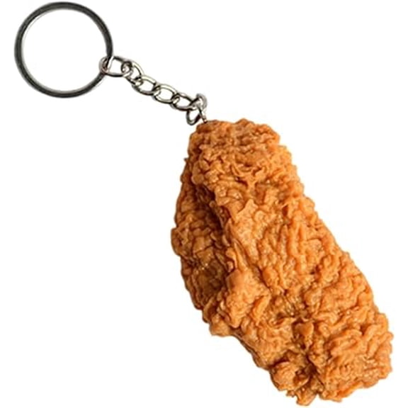 Imitation Food Keychain Fried Chicken Leg Nuggets Wing Creative Keyring Fun Cute Handbag Purse Car Accessories（XX）