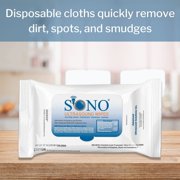 SONO Pre-Moistened Disposable Disinfectant Wipes, Scented, 7 in x 10 in, 50 Wipes, 12 Packs, 600 Total