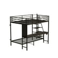 thumbnail image 4 of Bed Frames Black full size bunk bed with twin size, LED light and charging socket,Storage Beds Frames, 4 of 9