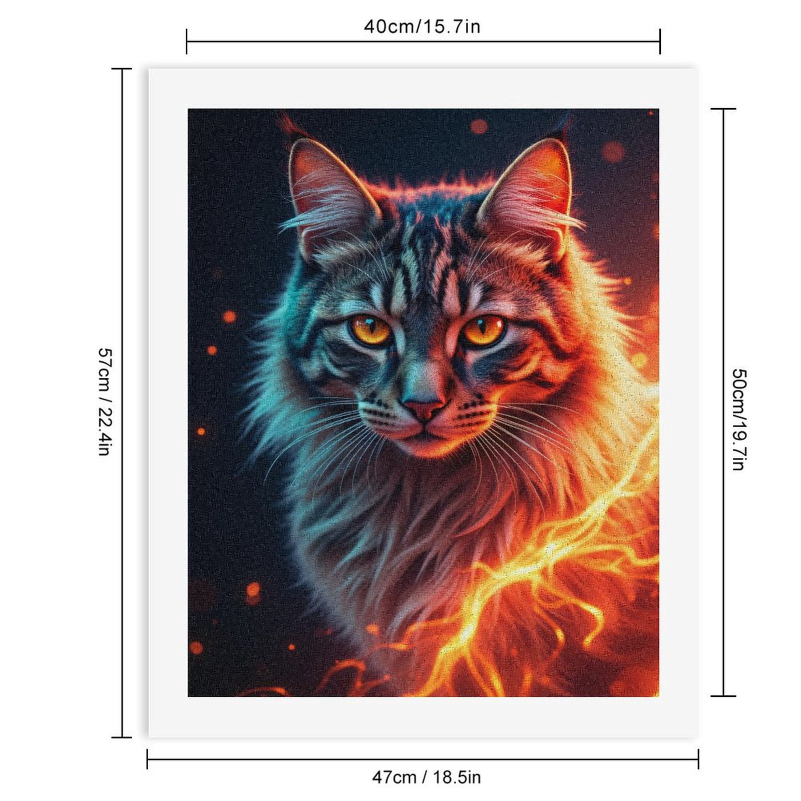 Paint By Numbers Kit for Adults Beginner - DIY Fiery Feline Portrait Art Canvas Painting Kits for Adults, Frameless Paint By Number for Adults for Home Wall Decor 16x20 Inch