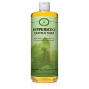 Organic Peppermint Castile Soap Liquid - 32 oz - Carolina Castile - Great for Peppermint Body Wash & Peppermint Shampoo