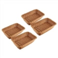 thumbnail image 1 of Cesta Rectangular de 4 Piezas para Mesa O Mostrador para Pan, Frutas Y Verduras Cestas de Mimbre para Mercados, 1 of 5