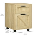 thumbnail image 3 of Vinsetto 2 Drawer File Cabinet with Hanging Bars for Letter A4 Size Natural, 3 of 10