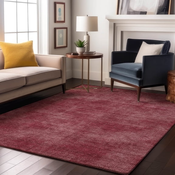 Addison Rugs Mayfield Premium Machine Washable Transitional Abstract Garnet Rectangle Rug, 9' x 12'