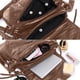 thumbnail image 3 of Bolso bandolera con cremallera para mujer | Monedero de piel sintética para teléfono con correa ancha ajustable | 6 bolsillos con cremallera para cartera, llaves y pasaporte | Para viajes, escuela y, 3 of 6