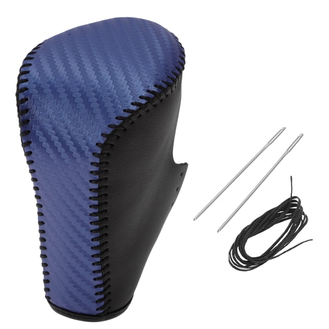 Cubierta de pomo de cambio antideslizante Unique Bargains, protector de mango de cambio para Honda Accord 8 08-12, cuero negro y azul